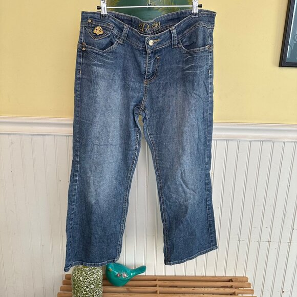 Dereon Womens Bootcut Embroidered Pocket Denim Jeans Size 13/14 Blue Cotton Blen - Picture 1 of 7